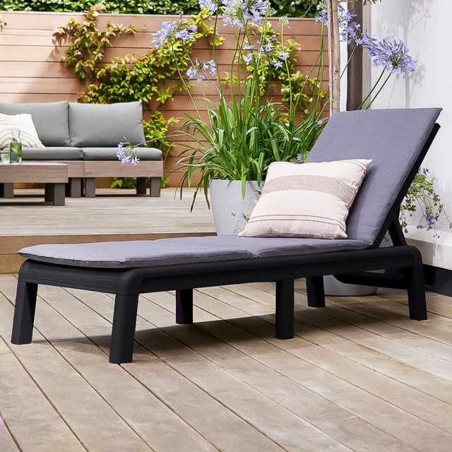Keter Mallorca Set of 2 Graphite 4 Position Backrest Sun Loungers - Wilko - image 1