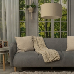 ValueLights Reni Natural Fabric Medium Drum Shade - Size: 35 x 20 x 35cm - Cream - Wilko - thumbnail 5