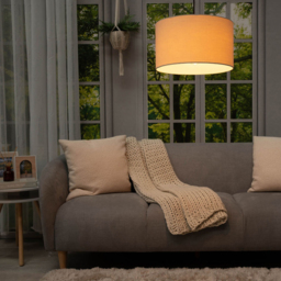 ValueLights Reni Natural Fabric Medium Drum Shade - Size: 35 x 20 x 35cm - Cream - Wilko - thumbnail 6