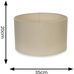 ValueLights Reni Natural Fabric Medium Drum Shade - Size: 35 x 20 x 35cm - Cream - Wilko - thumbnail 7