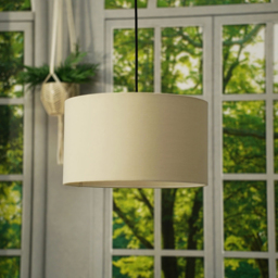 ValueLights Reni Natural Fabric Medium Drum Shade - Size: 35 x 20 x 35cm - Cream - Wilko - thumbnail 3