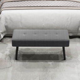Portland Grey End of Bed Bench with Thick Padding - Size: 45 x 36 x 100cm - Wilko - thumbnail 4