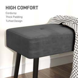 Portland Grey End of Bed Bench with Thick Padding - Size: 45 x 36 x 100cm - Wilko - thumbnail 7