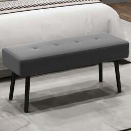 Portland Grey End of Bed Bench with Thick Padding - Size: 45 x 36 x 100cm - Wilko - thumbnail 1