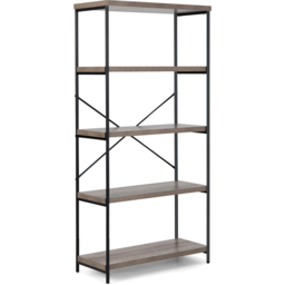 Costway 4 Shelf Grey Wooden Bookshelf - Size: 5 Shelf - Wilko - thumbnail 3