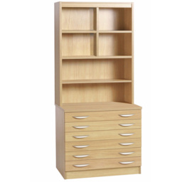 R White Cabinets 6 Drawer 6 Shelf Brown A2 Plan Chest of Drawers with Hutch - Wilko - thumbnail 3