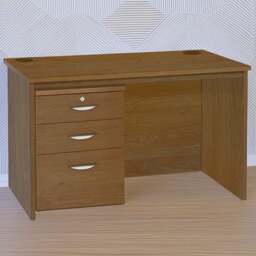 R White Cabinets 3 Drawer Home Office Desk with Hutch Brown - Size: 72.8 x 120 x 70cm - Wilko - thumbnail 1