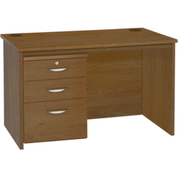 R White Cabinets 3 Drawer Home Office Desk with Hutch Brown - Size: 72.8 x 120 x 70cm - Wilko - thumbnail 3