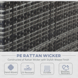 Outsunny 4 Seater Grey Rattan Wicker Corner Sofa Lounge Set - Wilko - thumbnail 6