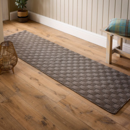 My Mat Mink Sculptured Basketweave Washable Runner 67 x 230cm - Brown - Wilko - thumbnail 3