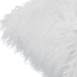 Divante Mongolian Faux Fur Cushion - White - Wilko - thumbnail 5