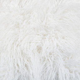 Divante Mongolian Faux Fur Cushion - White - Wilko - thumbnail 3