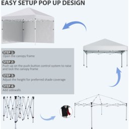 Outsunny 3 x 3m White Pop Up Gazebo - Size: 26 x 21.5 x 118cm - Wilko - thumbnail 7