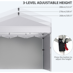 Outsunny 3 x 3m White Pop Up Gazebo - Size: 26 x 21.5 x 118cm - Wilko - thumbnail 6