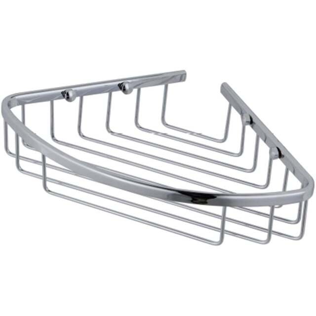 Nes Home Single Shelf Chrome Wired Corner Shower Caddy - Size: 5 x 20 x 20cm - Silver - Wilko - image 1
