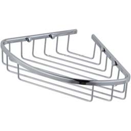 Nes Home Single Shelf Chrome Wired Corner Shower Caddy - Size: 5 x 20 x 20cm - Silver - Wilko - thumbnail 1