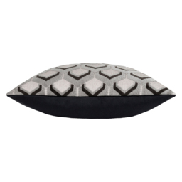 Paoletti Ledbury Grey and Black Velvet Jacquard Cushion - Size: 45 x 45 cm - Multi - Wilko - thumbnail 4