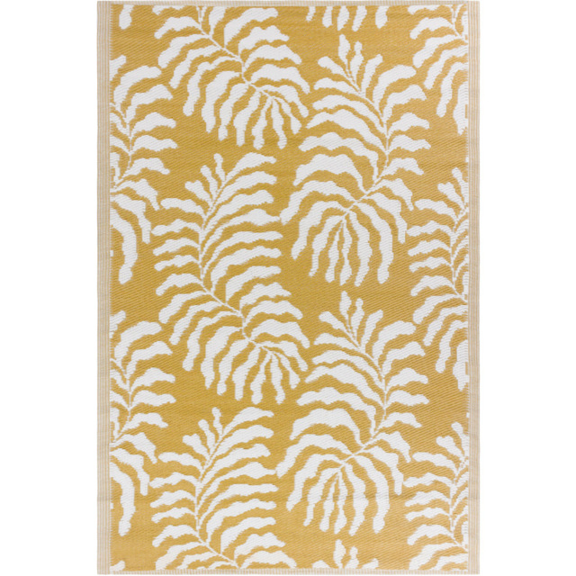 furn. Tocorico Mustard Recycled Outdoor Rug 120 x 180cm - Yellow - Wilko - image 1