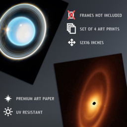 Artery8 NASA James Webb Space Telescope Uranus Fomalhaut Fiery Wall Art Print 30 x 41cm 4 Pack - Size: 40.5 x 30.5 x 0.3cm - Multi - Wilko - thumbnail 5