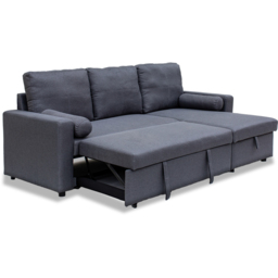 Indoor Living Manhattan 3 Seater Grey Chaise Sofa Bed - Green - Wilko - thumbnail 7