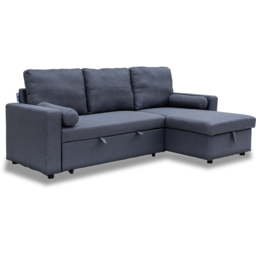 Indoor Living Manhattan 3 Seater Grey Chaise Sofa Bed - Green - Wilko - thumbnail 3