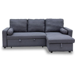 Indoor Living Manhattan 3 Seater Grey Chaise Sofa Bed - Green - Wilko - thumbnail 5