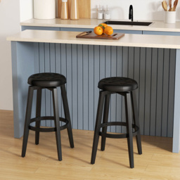Costway Black Swivel Bar Stool Set of 2 - Size: 81 x 52 x 17cm - Wilko - thumbnail 5