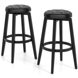 Costway Black Swivel Bar Stool Set of 2 - Size: 81 x 52 x 17cm - Wilko - thumbnail 3