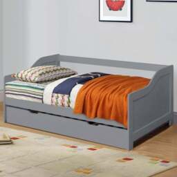 Comfy Living Single Grey Wooden Bed with Trundle - Wilko - thumbnail 1