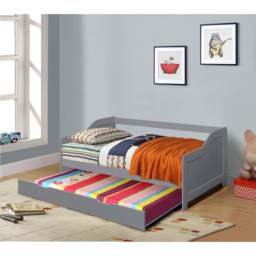 Comfy Living Single Grey Wooden Bed with Trundle - Wilko - thumbnail 4