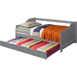 Comfy Living Single Grey Wooden Bed with Trundle - Wilko - thumbnail 3