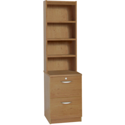 R White Cabinets 2 Drawer 4 Shelf Brown Filing Cabinet with Hutch - Size: 182.8 x 47.9 x 54cm - Wilko - thumbnail 3