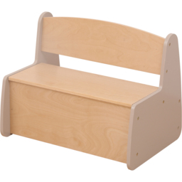 FurnitureHMD Natural and Grey Kids Wooden Storage Bench - Size: 48.5 x 63 x 45cm - Grey+Natural - Wilko - thumbnail 5