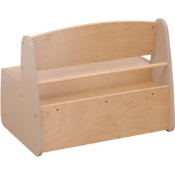 FurnitureHMD Natural and Grey Kids Wooden Storage Bench - Size: 48.5 x 63 x 45cm - Grey+Natural - Wilko - thumbnail 4