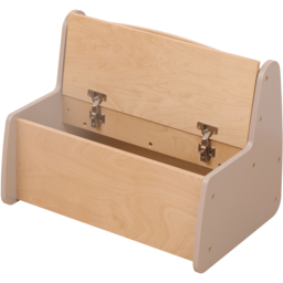 FurnitureHMD Natural and Grey Kids Wooden Storage Bench - Size: 48.5 x 63 x 45cm - Grey+Natural - Wilko - thumbnail 3
