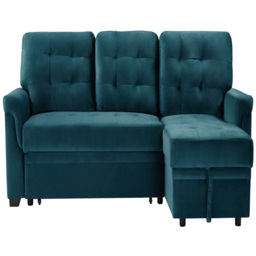 Furniture One 3 Seater Green Corner Storage Sofa Bed - Wilko - thumbnail 3