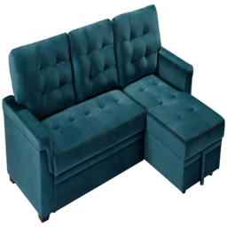 Furniture One 3 Seater Green Corner Storage Sofa Bed - Wilko - thumbnail 4
