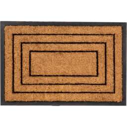 Eselle Chadderton Border Natural Coir Door Mat 40 x 60cm - Size: 40 x 60 x 2cm - Brown - Wilko