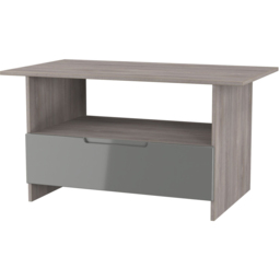 Crowndale Milan Single Drawer Single Shelf Grey Gloss and Grey Oak Coffee Table Ready Assembled - Size: 50 x 93 x 53cm - Grey Gloss & Grey Oak - Wilko - thumbnail 3