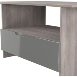 Crowndale Milan Single Drawer Single Shelf Grey Gloss and Grey Oak Coffee Table Ready Assembled - Size: 50 x 93 x 53cm - Grey Gloss & Grey Oak - Wilko - thumbnail 5