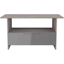 Crowndale Milan Single Drawer Single Shelf Grey Gloss and Grey Oak Coffee Table Ready Assembled - Size: 50 x 93 x 53cm - Grey Gloss & Grey Oak - Wilko - thumbnail 4