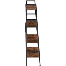 tectake Liverpool 4 Tier Dark Wood Rustic Ladder Shelf - Size: 150 x 36.5 x 61.5cm - Brown - Wilko - thumbnail 5