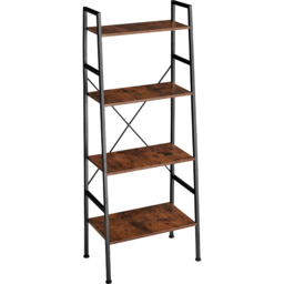 tectake Liverpool 4 Tier Dark Wood Rustic Ladder Shelf - Size: 150 x 36.5 x 61.5cm - Brown - Wilko - thumbnail 3