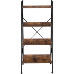 tectake Liverpool 4 Tier Dark Wood Rustic Ladder Shelf - Size: 150 x 36.5 x 61.5cm - Brown - Wilko - thumbnail 4