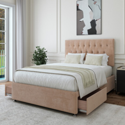 Bedmaster Double Mink Naples Linen 2 Drawer Divan Base with Lona Headboard - Brown - Wilko - thumbnail 4