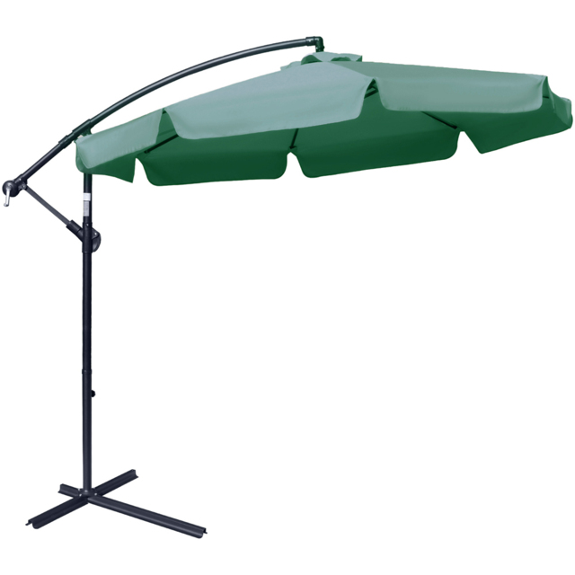 Outsunny Green Cantilever Parasol with Cross Base 2.7m - Size: 3m - Wilko - image 1