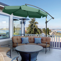 Outsunny Green Cantilever Parasol with Cross Base 2.7m - Size: 3m - Wilko - thumbnail 3