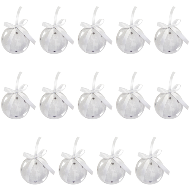 The Christmas Workshop White and Silver Reindeer Bauble 14 Pack - Wilko - image 1