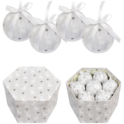 The Christmas Workshop White and Silver Reindeer Bauble 14 Pack - Wilko - thumbnail 4