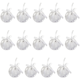 The Christmas Workshop White and Silver Reindeer Bauble 14 Pack - Wilko
